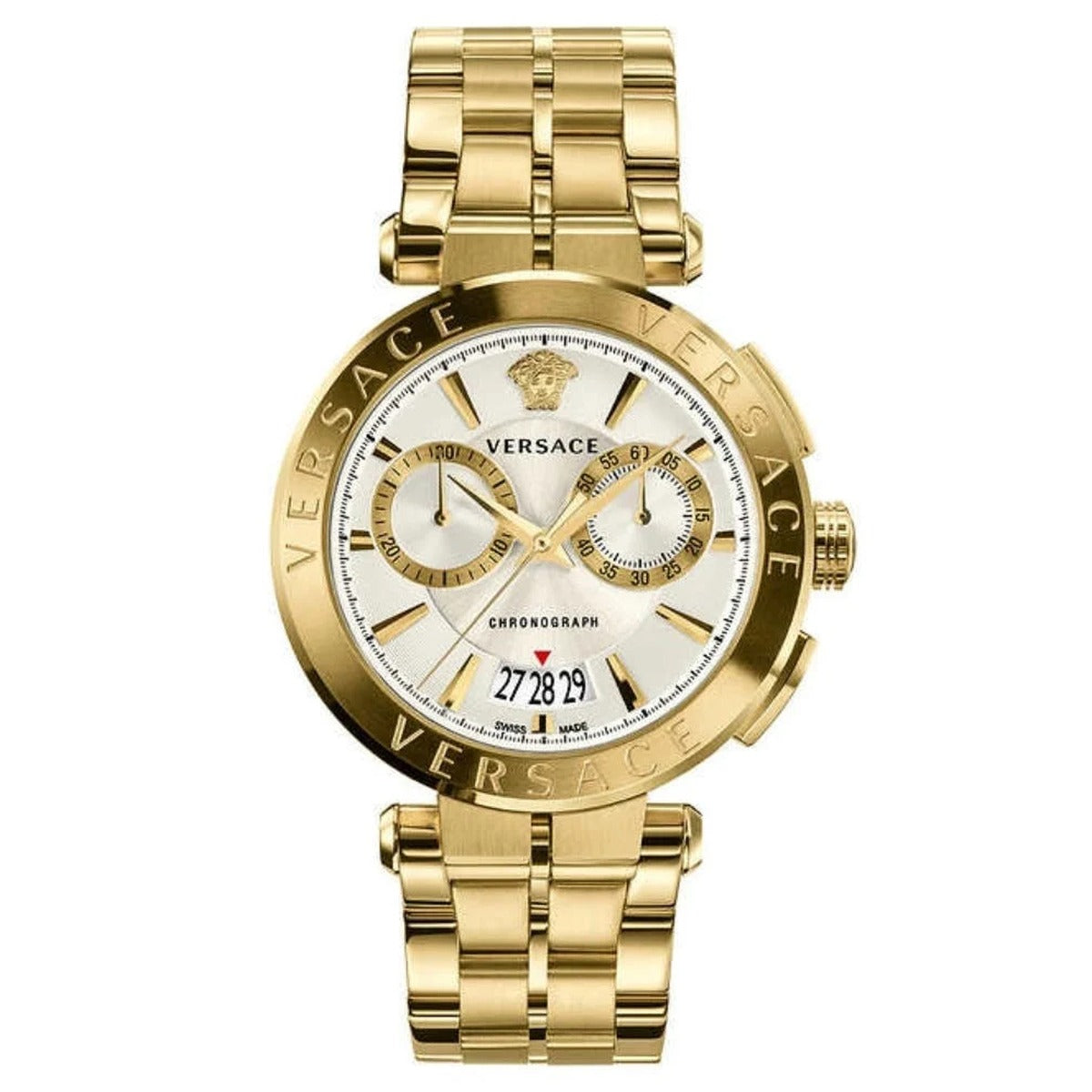 Versace VE1D00419 Men's Quartz Chronograph Gold-Tone 45 mm Stainless Steel Watch