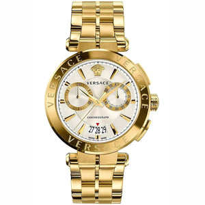 Versace VE1D01920 Men's Quartz Chronograph Gold-Tone 45 mm Stainless Steel Watch