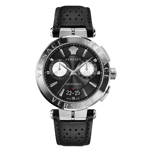 Versace VE1D02123 Men's Quartz Chronograph 45 mm Leather Strap Watch