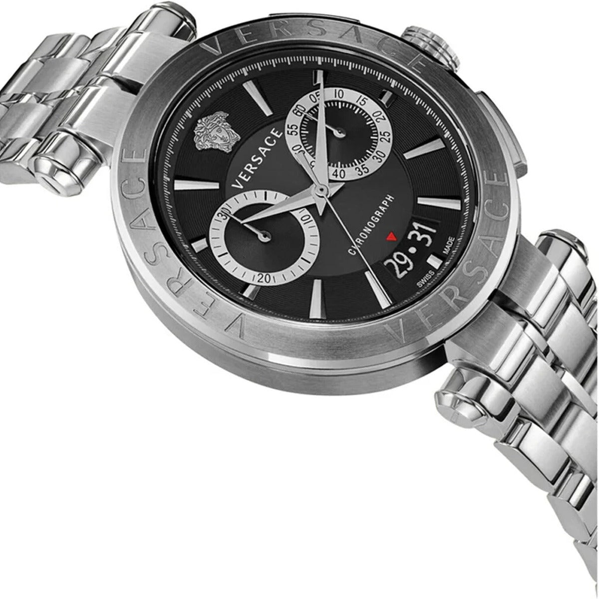 Versace Aion Chrono VE1D02623 45mm Metal Black Dial Men's Watch