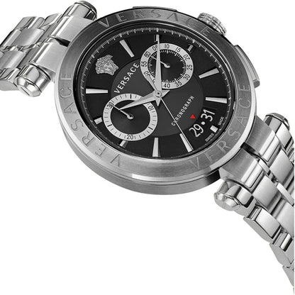 Versace Aion Chrono VE1D02623 45mm Metal Black Dial Men's Watch