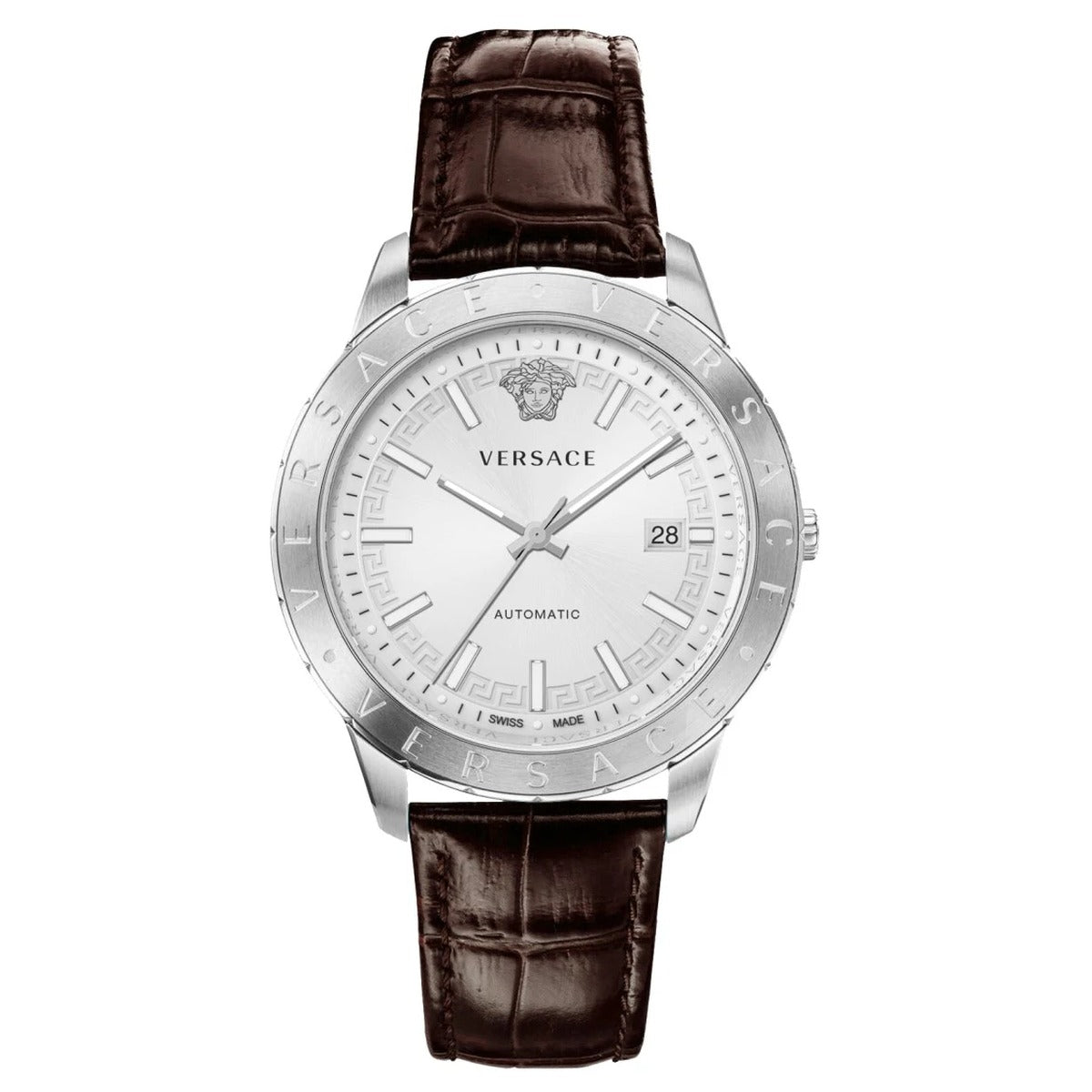 Versace VE2D00121 Men's Automatic 43 mm Leather Strap Watch