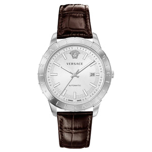 Versace VE2D00121 Men's Automatic 43 mm Leather Strap Watch
