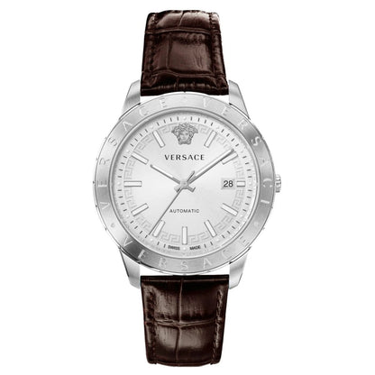 Versace VE2D00121 Men's Automatic 43 mm Leather Strap Watch