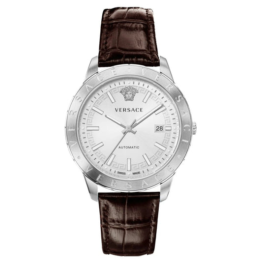 Versace VE2D00121 Men's Automatic 43 mm Leather Strap Watch