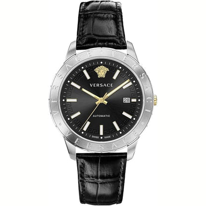Versace VE2D00221 Men's Automatic 43 mm Leather Strap Watch