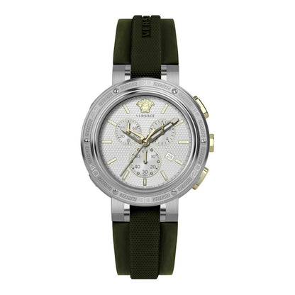 Versace VE2H00121 Men's Quartz Chronograph 46 mm Silicone Strap Watch