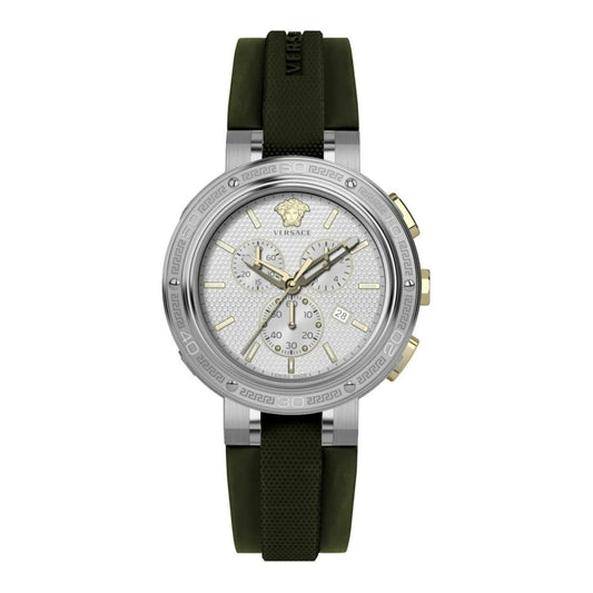Versace VE2H00121 Men's Quartz Chronograph 46 mm Silicone Strap Watch