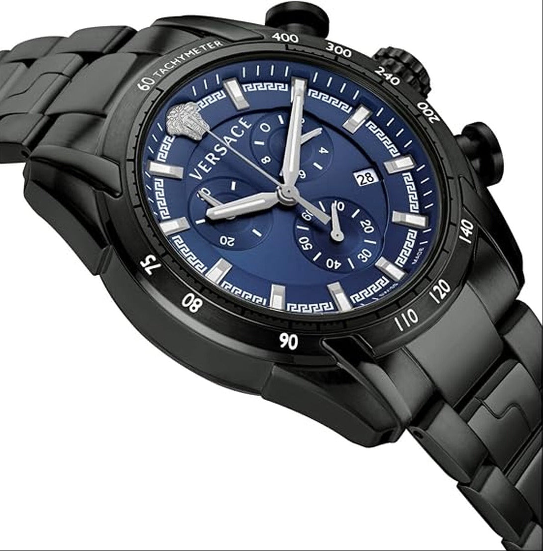 Versace VE2I00521 Men's Quartz Chronograph 44 mm Stainless Steel Watch