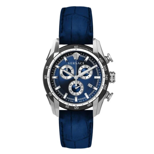 Versace VE2I00721 Men's Quartz Chronograph 44 mm Leather Strap Watch