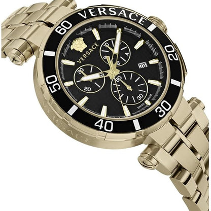 Versace VE3L00522 Men's Quartz Chronograph Gold-Tone 45 mm Stainless Steel Watch
