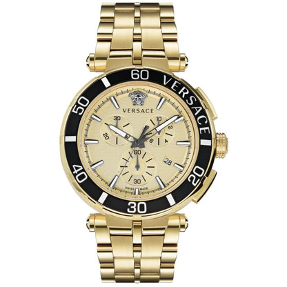 Versace VE3L00622 Men's Quartz Chronograph Gold-Tone 45 mm Stainless Steel Watch