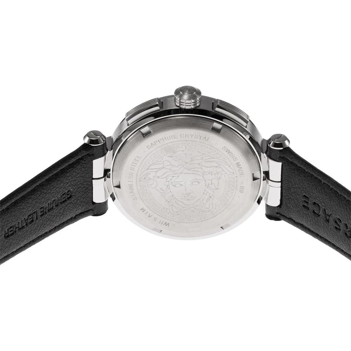 Versace VE6CA0123 Men's Quartz Chronograph 45 mm Leather Strap Watch