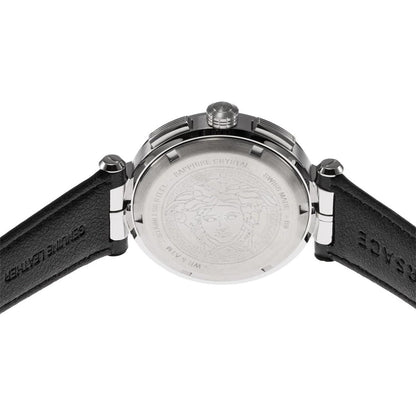 Versace VE6CA0123 Men's Quartz Chronograph 45 mm Leather Strap Watch