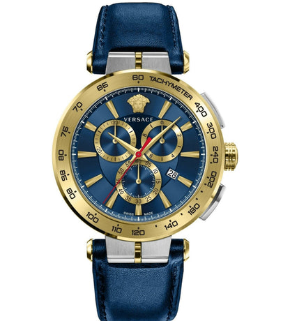 Versace Aion Chrono VE6CA0223 45mm Metal Blue Yellow Gold Dial Men's Watch