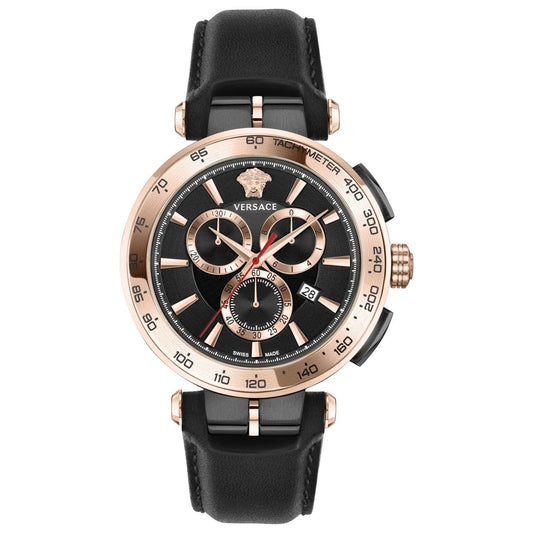 Versace VE6CA0323 Men's Quartz Chronograph 45 mm Leather Strap Watch