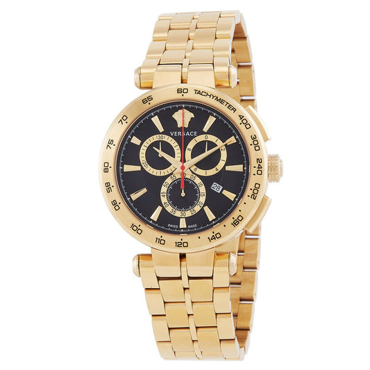 Versace VE6CA0623 Men's Quartz Chronograph Gold-Tone 45 mm Stainless Steel Watch