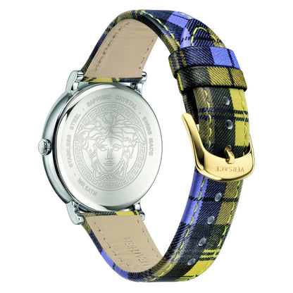 Versace VE8100118 Unisex Quartz Gold-Tone 38 mm Leather Strap Watch