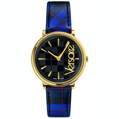 Versace VE8100218 Unisex Quartz Gold-Tone 38 mm Leather Strap Watch