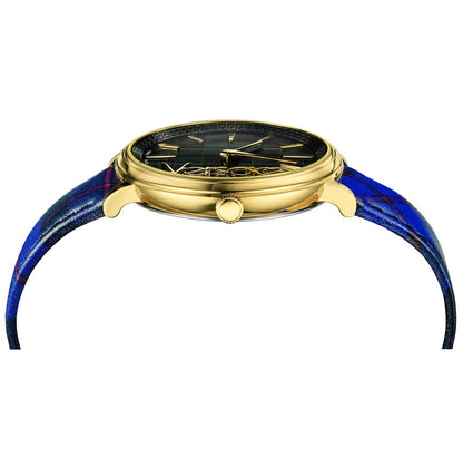 Versace VE8100218 Unisex Quartz Gold-Tone 38 mm Leather Strap Watch