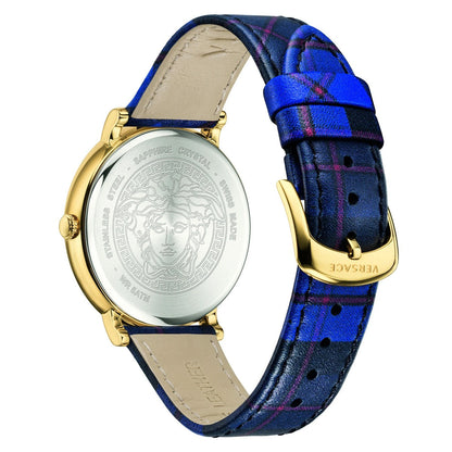 Versace VE8100218 Unisex Quartz Gold-Tone 38 mm Leather Strap Watch