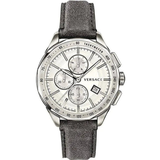 Versace VEBJ00118 Men's Quartz Chronograph Gold-Tone 44 mm Leather Strap Watch
