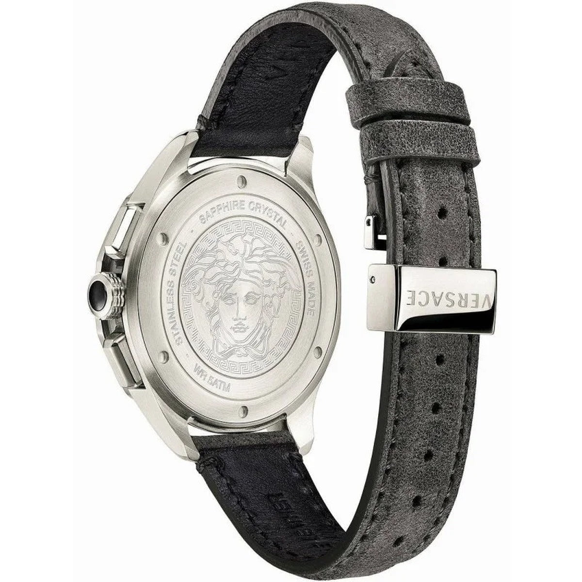 Versace VEBJ00118 Men's Quartz Chronograph Gold-Tone 44 mm Leather Strap Watch