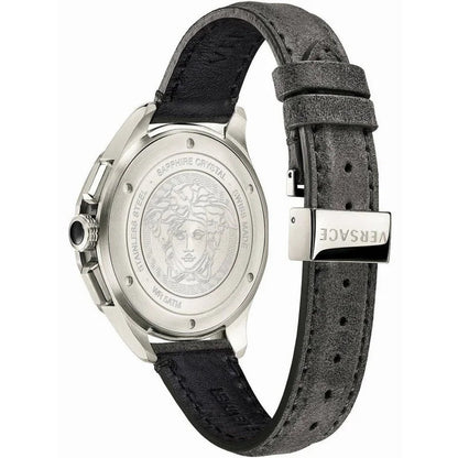 Versace VEBJ00118 Men's Quartz Chronograph Gold-Tone 44 mm Leather Strap Watch