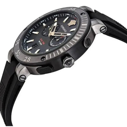 Versace VECN00219 Men's Quartz Dual Time 46 mm Silicone Strap Watch
