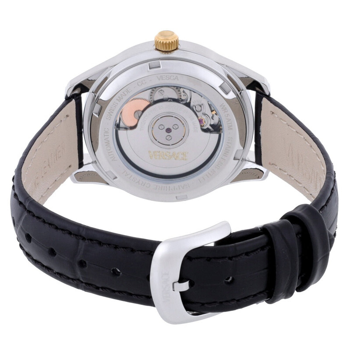 Versace VESCA0124 Women's Automatic 35 mm Leather Strap Watch