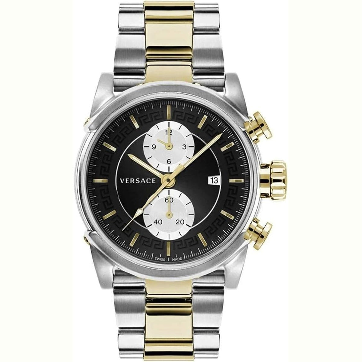Versace VEV400519 Men's Quartz Chronograph Gold-Tone 44 mm Stainless Steel Watch