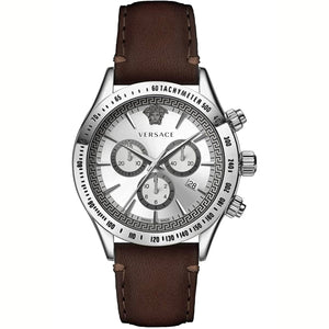 Versace VEV700119 Men's Quartz Chronograph 44 mm Leather Strap Watch