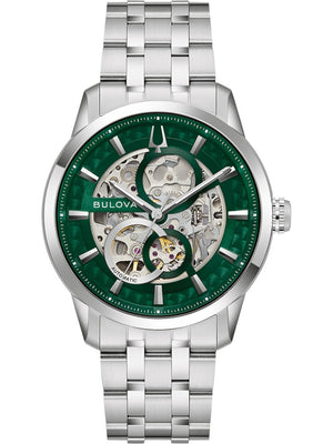 Bulova Classic Automatic 96A329 40mm 3 ATM Green Dial Men's Watch