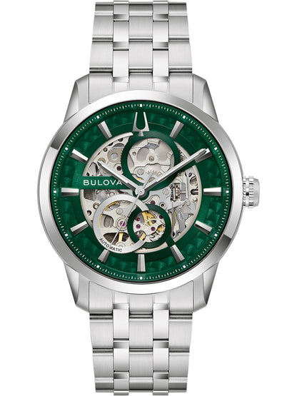Bulova Classic Automatic 96A329 40mm 3 ATM Green Dial Men's Watch