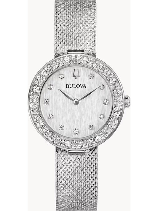 Bulova Crystal Phantom Quartz 96L329 30mm 3 ATM Silver Dial Women's Watch