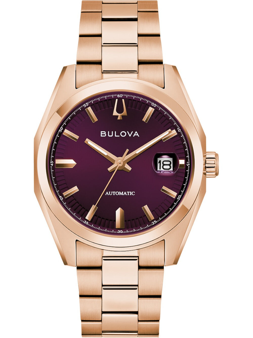 Bulova Surveyor Automatic 97B234 39mm 3 ATM Violet Dial Men's Watch