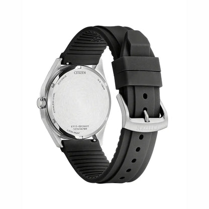 Citizen Stainless Steel Silicone Strap Black Dial 41mm Men's Watch