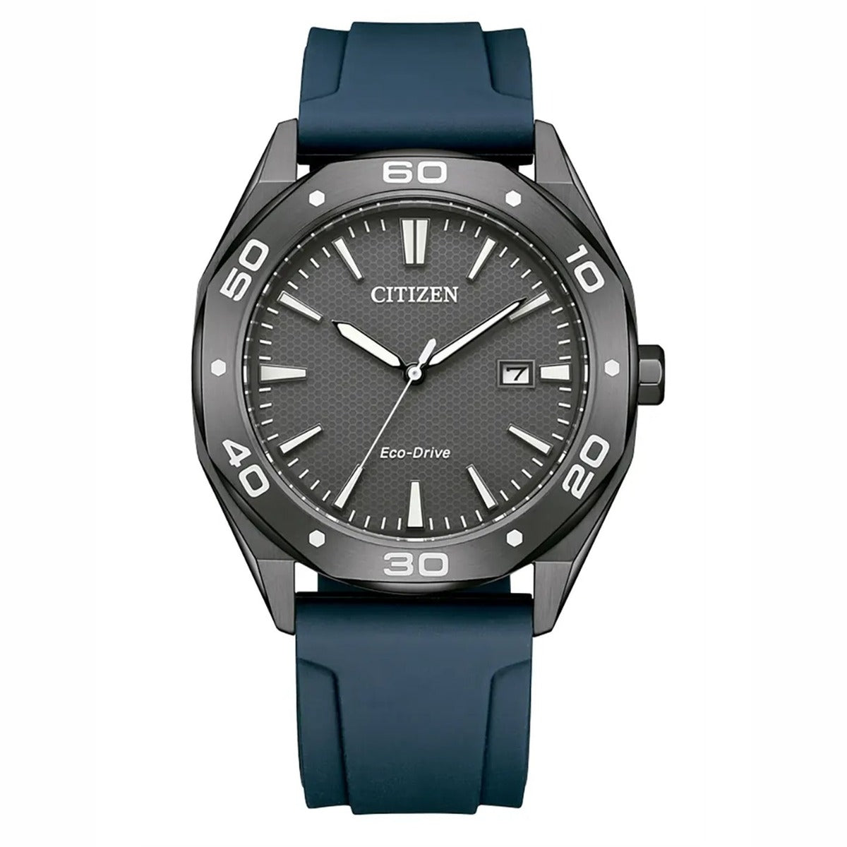 Citizen Stainless Steel Silicone Strap Black Dial 41mm Men's Watch