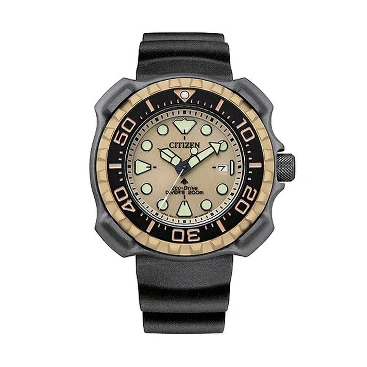Citizen Titanium Rubber Strap Gold Dial Men's Watch
