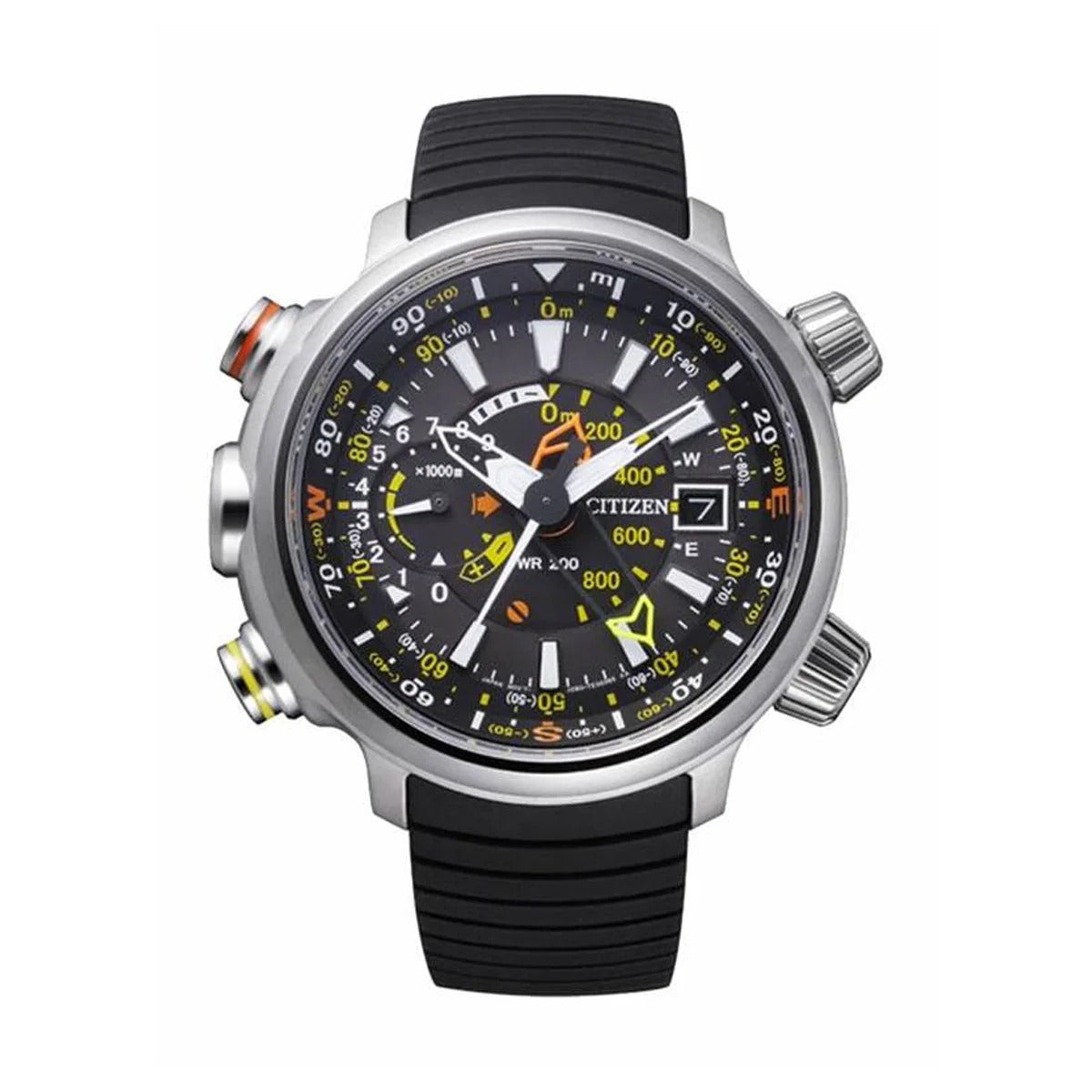 Citizen Super Titanium Rubber Strap Black Dial 48mm Men's Watch