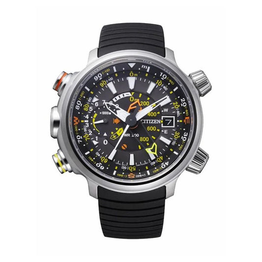 Citizen Super Titanium Rubber Strap Black Dial 48mm Men's Watch