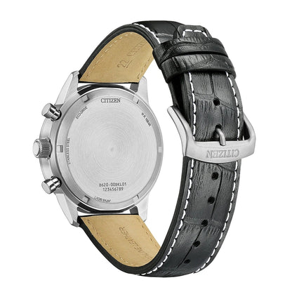 Citizen Sport Stainless Steel Leather Strap Green Dial 42mm Men's Watch