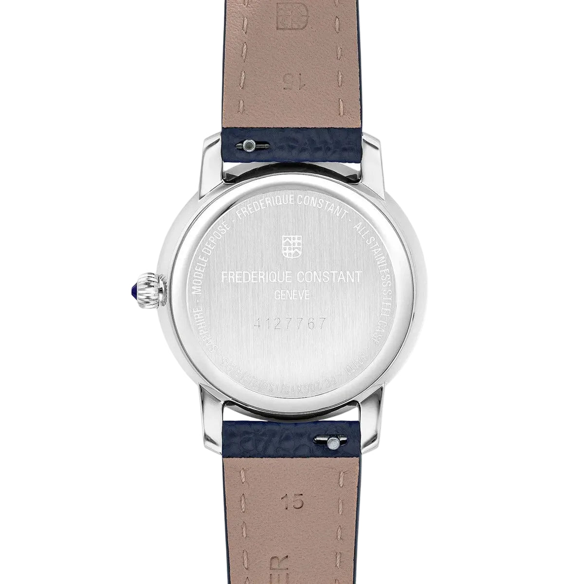 Frederique Constant Stainless Steel Leather Strap Silver Dial 30mm Men's Watch