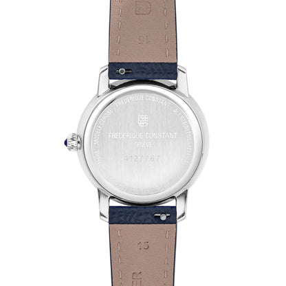 Frederique Constant Stainless Steel Leather Strap Silver Dial 30mm Men's Watch