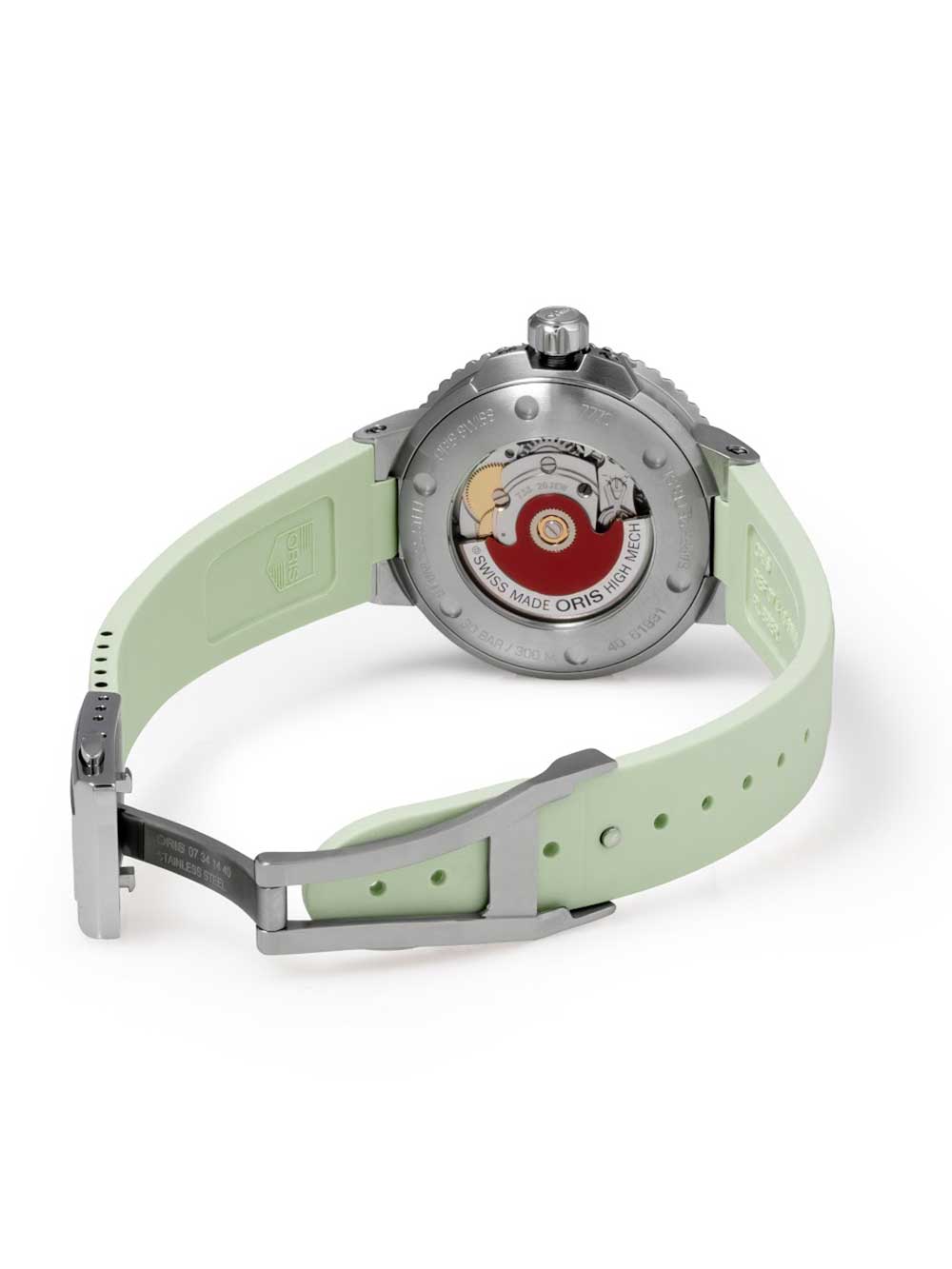 Oris Aquis Date Automatic 01 733 7770 4157-07 4 18 67FC 36mm 30 ATM Green Dial Women's Watch