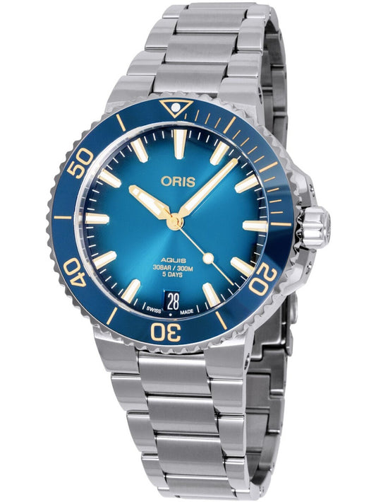 Oris Aquis Date Automatic 01 400 7769 4125-07 8 22 09PEB 41mm 30 ATM Blue Dial Men's Watch