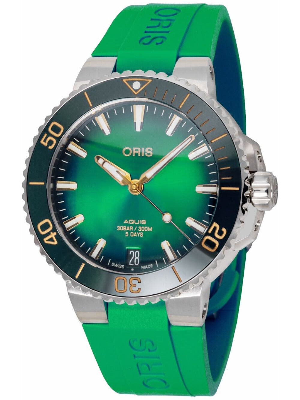 Oris Aquis Date Automatic 01 400 7769 4127-07 4 22 77FC 41mm 30 ATM Green Dial Men's Watch