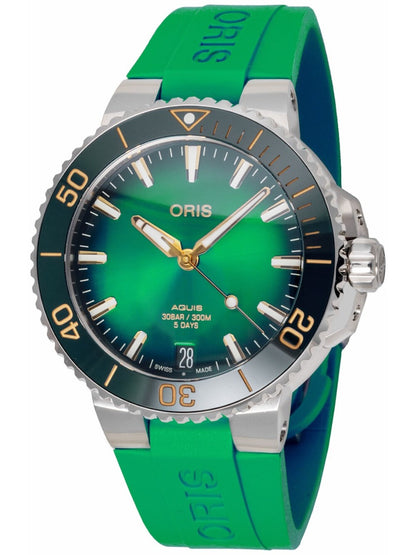Oris Aquis Date Automatic 01 400 7769 4127-07 4 22 77FC 41mm 30 ATM Green Dial Men's Watch