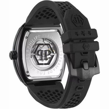 Philipp Plein Stainless Steel Silicone Strap Black Dial 44mm Men's Watch