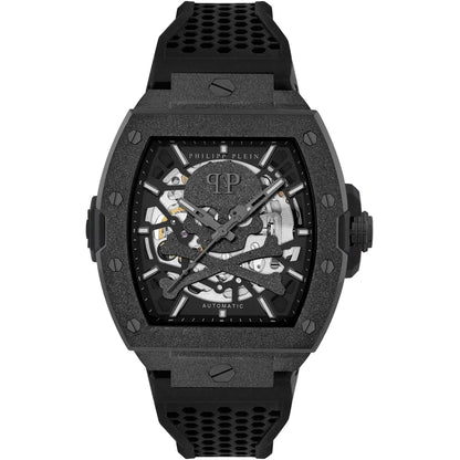 Philipp Plein Stainless Steel Silicone Strap Black Dial 44mm Men's Watch